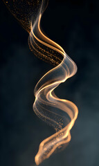 Poster - Ethereal illumination a swirling dance of golden light against a canvas of deep atmospheric darkness.