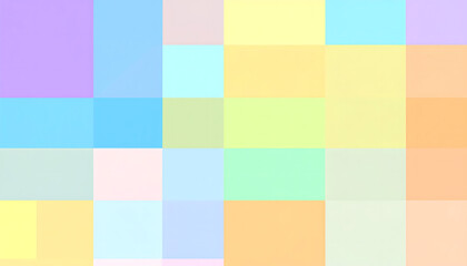 Poster - A Soft Pastel Spectrum Flat Geometric Tile Pattern Design with Block Colors Arranged in Neat Rows and Columns for a Modern Aesthetic