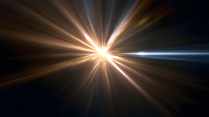 Poster - Radiant burst of light streaks across the void, forming a dynamic starscape with warm and cool tones