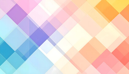 Poster - Pastel Geometric Delight A Flat Block Presentation of Interlocking Shapes in a Harmonious Composition Exhibiting a Sense of Lightness and Tranquility Background