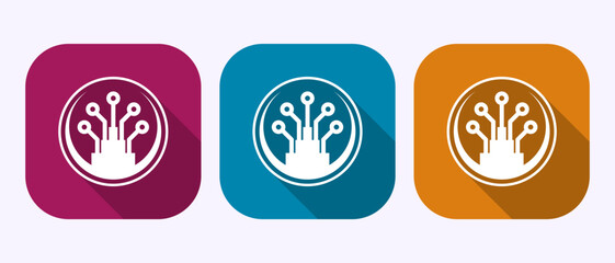 Poster - Fiber optic cable icon design illustration. Electric wire sign symbol in shadow button design