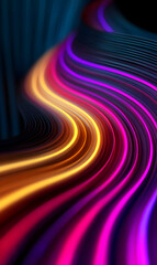 Poster - Luminous waves a vibrant interplay of colors creating an ethereal and dynamic abstract design element