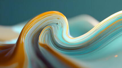 Poster - Fluid motion rendered in layered pastel colors creates a mesmerizing and abstract visual experience