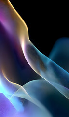 Poster - Abstract flowing shapes in vibrant hues against a stark backdrop creating an immersive visual experience