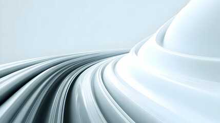 Poster - Captivating curvilinear composition evoking a serene, futuristic ambiance with flowing, luminous forms