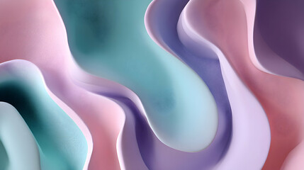 Poster - Subtle interplay of gentle colors and graceful curves creating a soothing and visually delightful experience