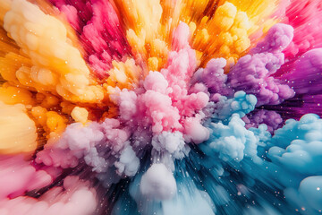 Wall Mural - a dynamic explosion background filled with vibrant colors depicting energy and excitement.