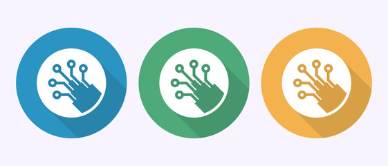 Poster - Fiber optic cable icon design illustration. Electric wire sign symbol in shadow button design