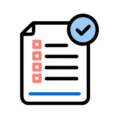 Aufkleber - Vertical Checklist Document Icon Representing Task Management and Organized Planning