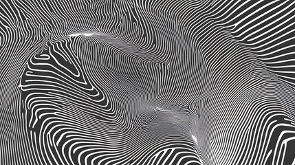 Poster - Abstract black and white image featuring intricate swirling lines and patterns creating a dynamic visual texture. The monochromatic palette enhances the complexity of the design, resulting in a