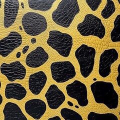 Poster - Abstract gold and black irregular shapes pattern. Close up view of a textured surface with a unique design reminiscent of animal print. The irregular shapes are scattered randomly across the