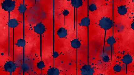 Poster - Abstract red and navy blue watercolor background with splatters and streaks. Dynamic, energetic, and textured design. High resolution image ideal for various design projects