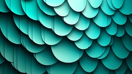Poster - Abstract background with teal and green overlapping circles, creating a layered effect and texture. The circles vary slightly in size and shade, producing a visually interesting pattern