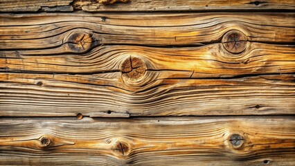 Aufkleber - A weathered wood surface with prominent knots and natural grain patterns, showcasing the beauty of aging wood