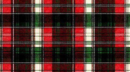 Poster - Red green and white plaid pattern texture background. Seamless textile design with a woven effect. Christmas color scheme