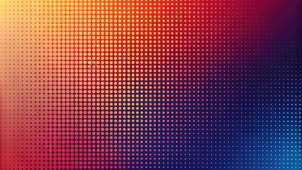 Aufkleber - Abstract Halftone Pattern with a Vibrant Gradient of Red, Orange, and Blue Tones