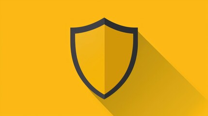 Poster - Gold shield icon on yellow background