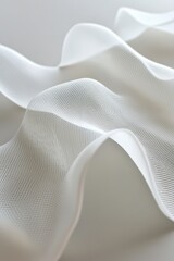 Poster - delicate white fabric waves creating a soft and elegant texture against a neutral background a minim