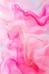 Poster - Ethereal pink and gold abstract art with flowing shapes creating a dreamy and luxurious visual texture perfect for backgrounds and design elements