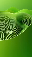 Poster - Abstract green landscape with layered formations creating depth and dimension in a smooth organic design showcasing nature inspired curves and flowing lines for serene backgrounds