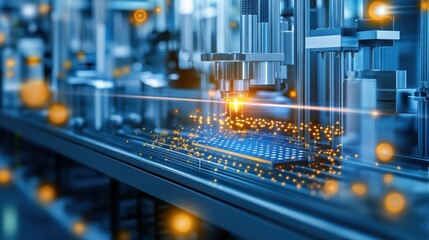 Poster - Industrial robot arm automating production line