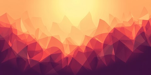 Poster - Abstract polygonal landscape in shades of orange red and purple gradient background art