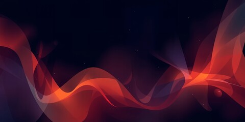 Poster - Abstract design with flowing red and orange waves against a dark blue and purple backdrop