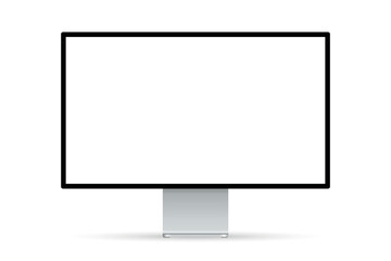 Aufkleber - Realistic monitor. Modern flat screen display. Vector illustration isolated on white background. Ideal for tech, UI, or device mockups.