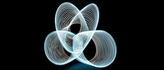 Poster - Abstract light painting art with luminous trails on dark background creating a modern and futuristic visual, capturing movement and energy in a dynamic composition.