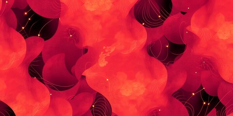 Poster - An abstract background with organic shapes in shades of red and black with light accents