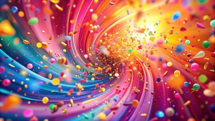 Aufkleber - A mesmerizing kaleidoscope of color, swirling and dancing, creates a vibrant tunnel of light and joy, filled with a dazzling array of shapes and textures.