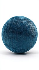 Poster - Abstract blue sphere with a textured surface against a clean white background space
