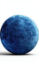 Poster - Isolated Blue Sphere with a Textured Surface on a Clean White Background Studio Shot