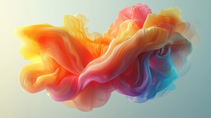 Poster - Abstract Colorful Swirling Fabric: A Digital Masterpiece