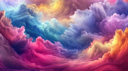Poster - abstract dreamscape of pastel clouds and colorful hues for creative backgrounds and designs