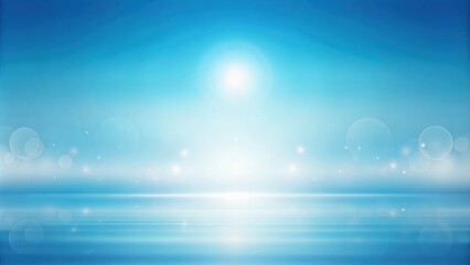 Leinwandbilder - Abstract blue and white background with bokeh lights and soft reflections