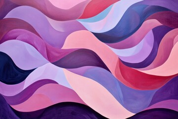 Poster - Vibrant flowing lines and curves create an abstract visual symphony in purple and pink hues, Flowing lines and curves in vibrant purple and pink colors