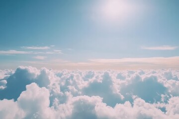 Poster - Timelapse of expansive blue sky filled with clouds during daytime in a serene atmosphere, timelapse of blue sky with clouds