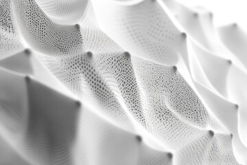 Poster - Abstract geometric waveform with triangular surface mesh creating intricate patterns, Abstract geometric waveform Triangular surface mesh ing