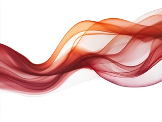 Poster - Abstract flowing fabric in shades of red and orange on a white background creating a dynamic and elegant visual soft and airy texture for graphic design projects