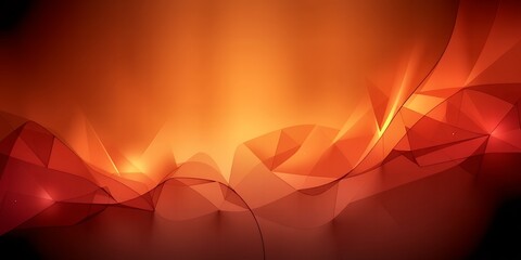 Poster - Abstract orange and red background with layered shapes creating a dynamic and warm design