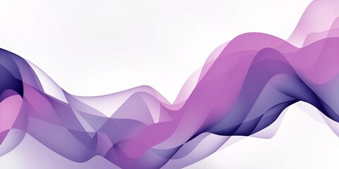 Poster - Abstract flowing purple and pink gradient waves on a white background in a modern style