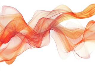 Poster - Abstract orange flowing wave on white background creating a dynamic and artistic visual effect perfect for modern design projects and creative presentations with elegant style
