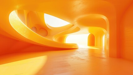 Poster - Explore an abstract distorted view featuring a vibrant cylindrical space. The design is filled with smooth lines and bright colors, creating a playful and artistic atmosphere.