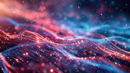 Poster - Wonderful picture of colorful light sparkling particles scattered across space background, create abstract bokeh effect perfect for designs that aim to evoke a sense of energetic and fantasy. AIG53.