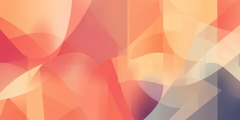Poster - Abstract overlapping shapes in shades of orange, pink, and gray creating a modern design