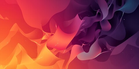 Poster - Abstract flowing shapes with gradient colors in orange purple and hints of blue tones