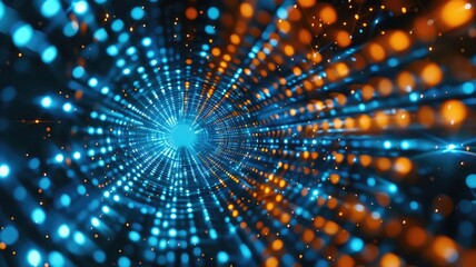 Leinwandbilder - abstract picture of digital particle with digital technology style design connecting become dynamic 