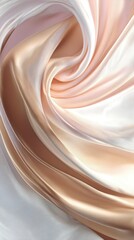 Poster - elegant flowing fabric in shades of peach and white creating a soft and luxurious abstract backgroun