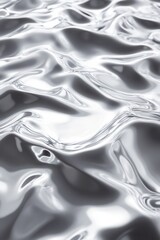 Poster - Abstract silver liquid surface with gentle ripples and bright reflections creating a smooth and elegant texture a metallic and fluid background for modern design